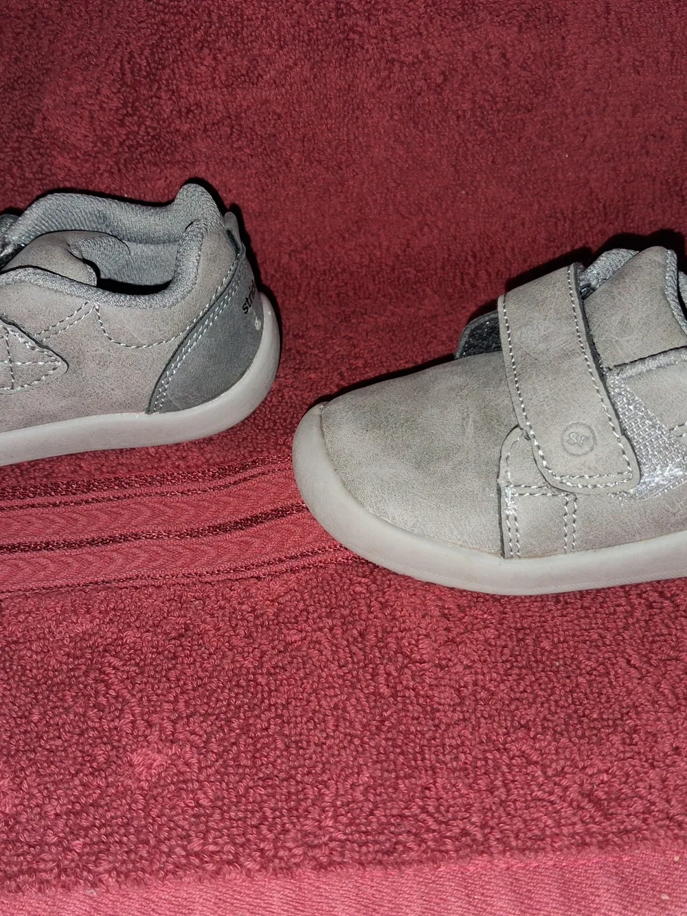 Tristan Light Gray Velcro Baby Walker Shoes